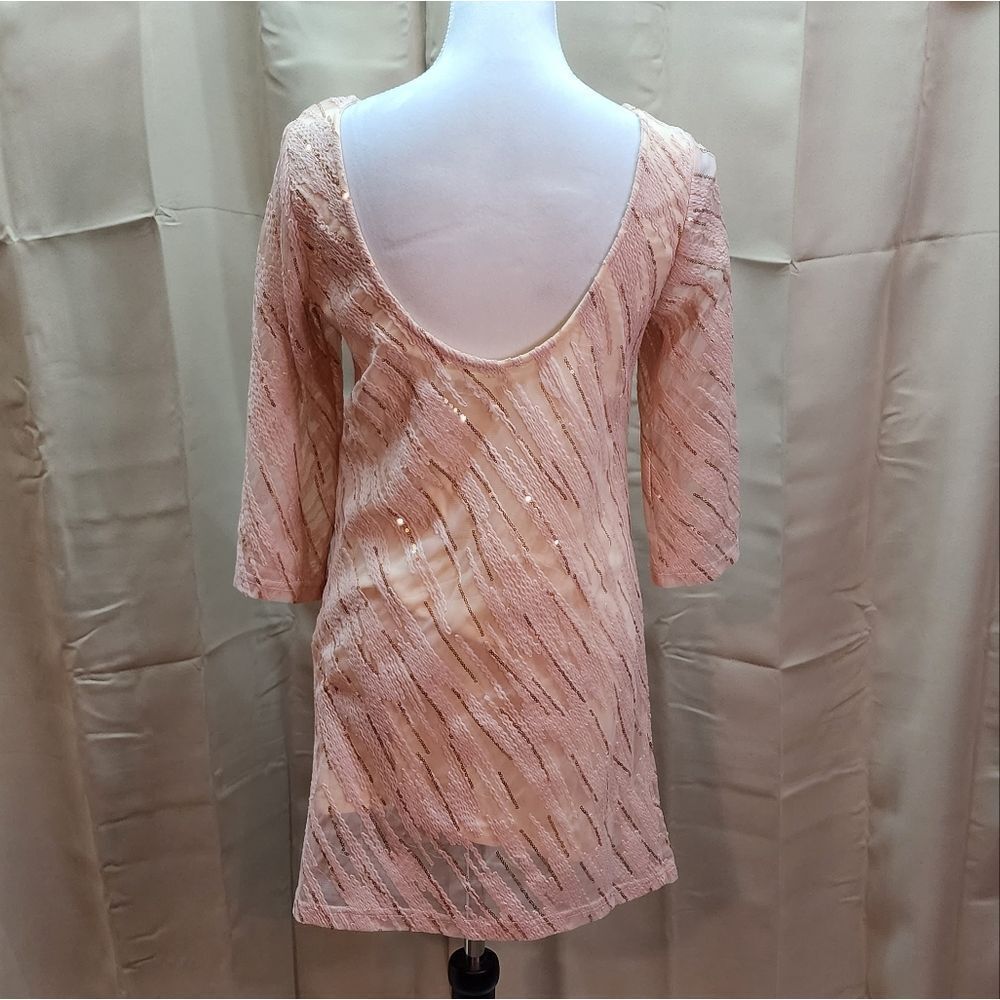 Ark & Co When You Dream Pink Sequin Mini Dress Size Small - Picture 10 of 14